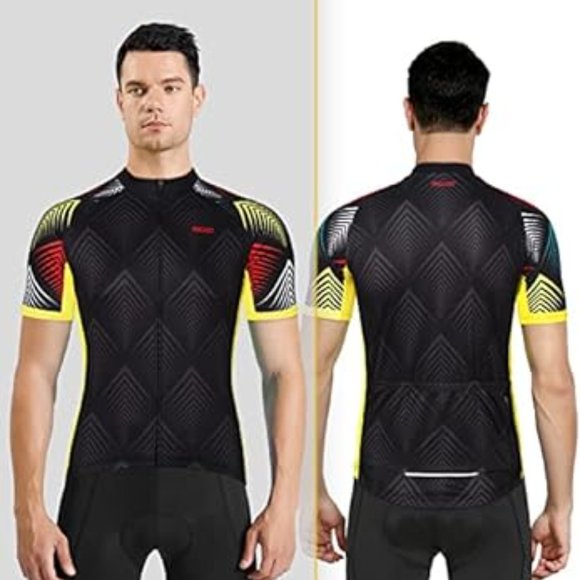 Arsuxeo Other - ARSUXEO Men's Cycling Jersey Short Sleeves Mountain Bike Shirt MTB Top Zipper L